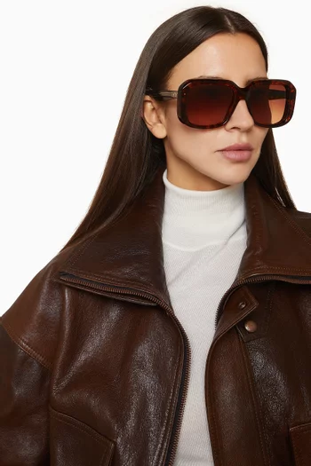 Pat Rectangular Sunglasses in Acetate