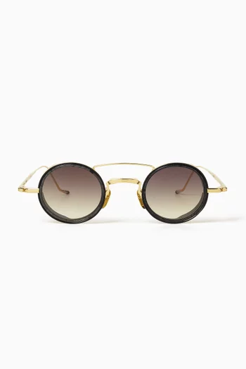 Ringo Circular Sunglasses in Beta Titanium