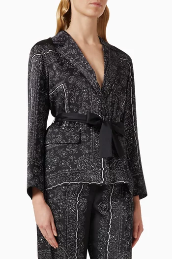 Sosia Belted Foulard-print Jacket