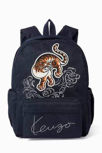 Tiger-embroidered Backpack