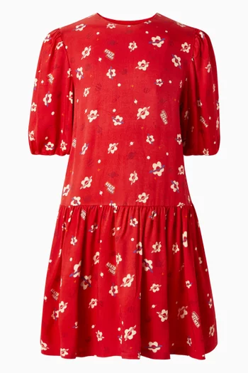Floral-print Dress in Viscose
