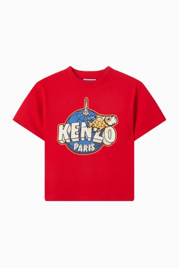 تي شيرت بطبعة قطن