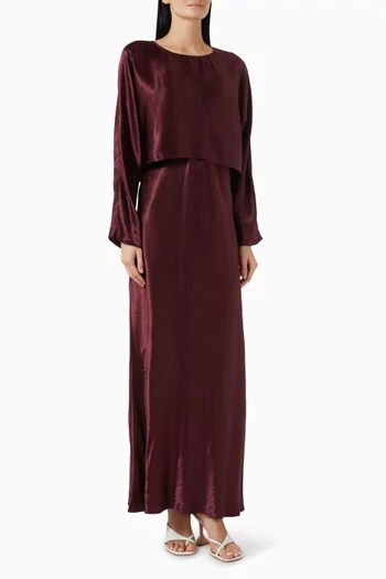 Tamia Twinset Slip Dress in Satin