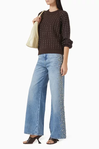 Rhinestone-embellished Sweater in Lambswool