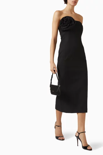 فستان دوميز مزين بوردة بارزة