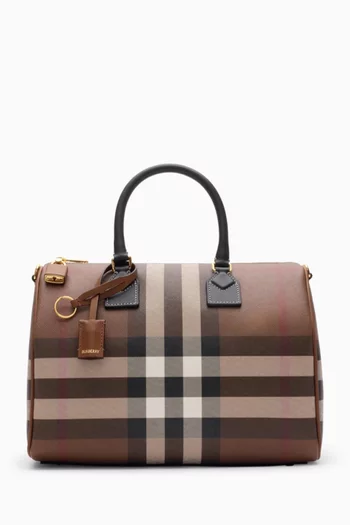 Medium Bowling Bag in Check Canvas