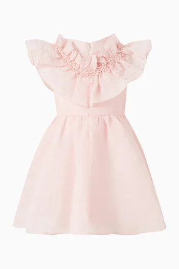 Ruffled-collar Flared Dress