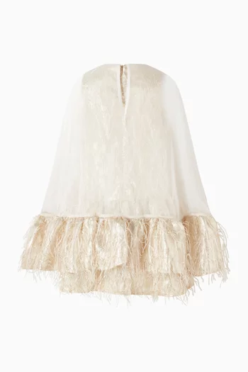 فستان واسع بكاب بكشكش وقصة على شكل حرف A‏