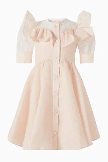 فستان بكشكش وأزرار