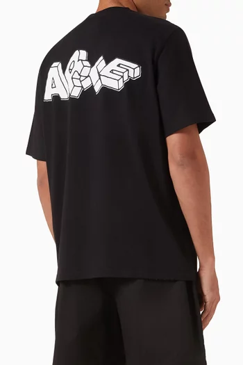 تي شيرت بطبعة مكعبات قطن