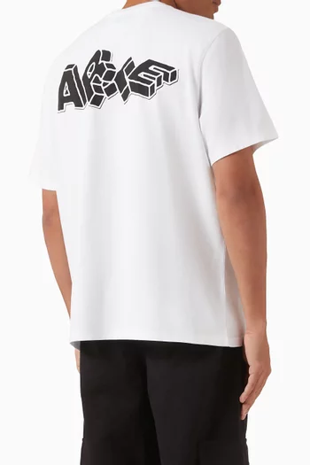 تي شيرت بطبعة مكعبات قطن