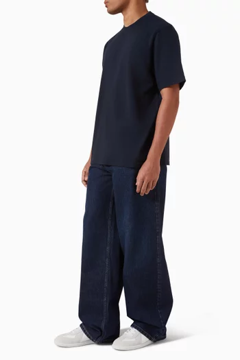 تي شيرت بطبعة بتصميم مفرغ قطن