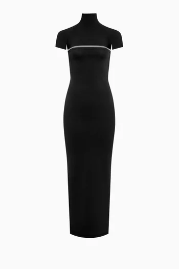 فستان بفتحة نسيج