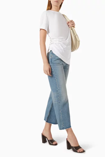 Gathered T-shirt in Organic Cotton