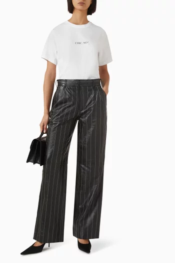 Double Pleat Trousers in Leather
