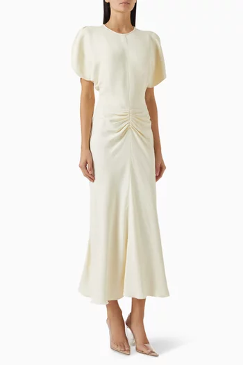 Gathered Waist Midi Dress