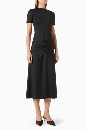 Gathered T-shirt Midi Dress in Jersey