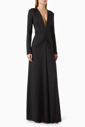 V-neck Gown in Jersey
