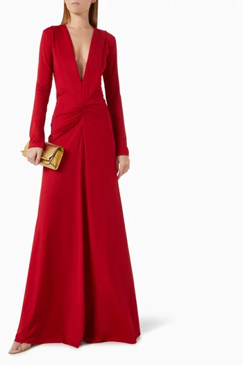 V-neck Gown in Jersey