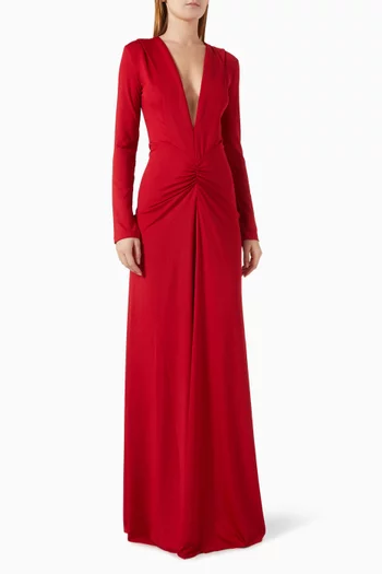 V-neck Gown in Jersey