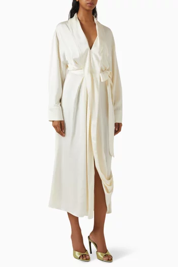 Wrap Dress  in Satin