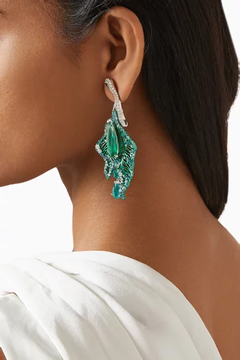 Atlantis Earrings in 18kt White Gold & Rhodium Vermeil