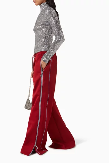 Wide-leg Zip Sweatpants