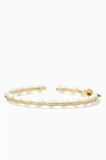 Atom Heart Diamond Bangle in 18kt Gold