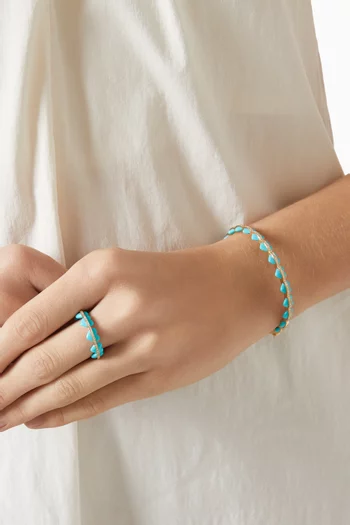 Atom Turquoise & Diamond Ring in 18kt Gold
