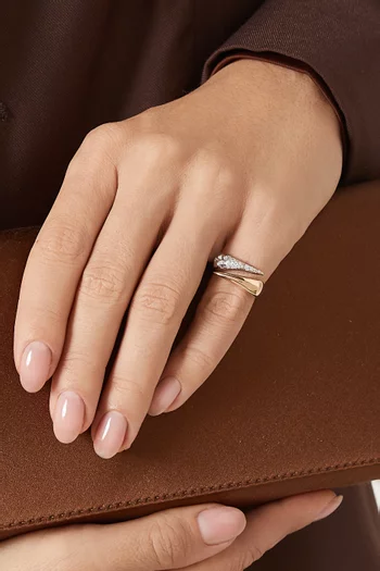 Twin Peaks Pinky Ring in 14kt Rose & White Gold