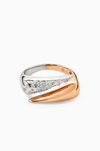Twin Peaks Pinky Ring in 14kt Rose & White Gold