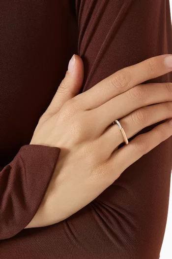 Rocky Diamond Pinky Ring in 14kt Rose & White Gold
