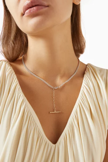 Alchemy Barbell Necklace in Silver & Gold