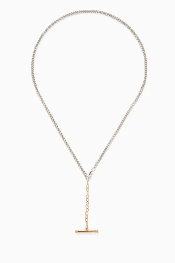 Alchemy Barbell Necklace in Silver & Gold
