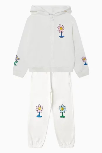 Floral-print Hoodie in Cotton