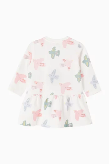 Bird-print Dress in Cotton