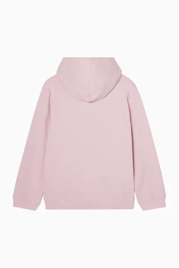 كنزة بغطاء رأس وطبعة شعار الماركة قطن