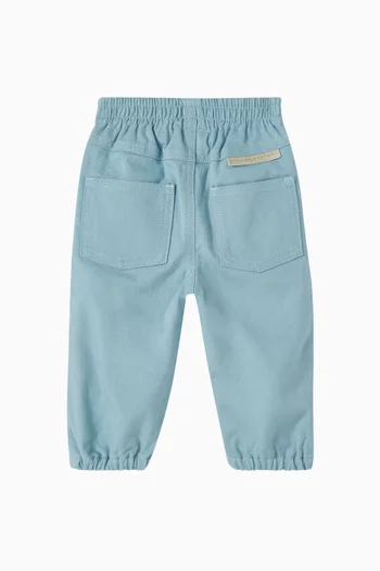 Elastic-hem Pants in Cotton