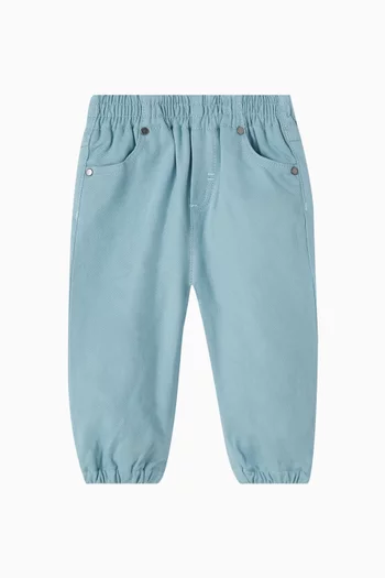 Elastic-hem Pants in Cotton