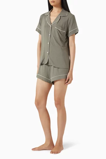 طقم بيجاما شورت جيزيل بقصة فضفاضة تينسيل مودال