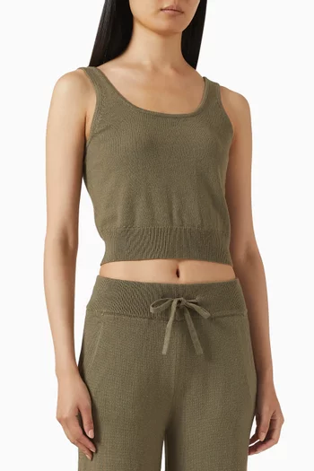 Recycled Sweater Cropped Tank Top in Cotton-blend