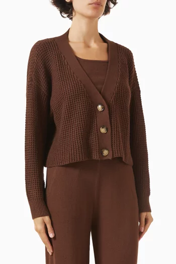 Crop Sweater Cardigan in Recycled Cotton Blend
