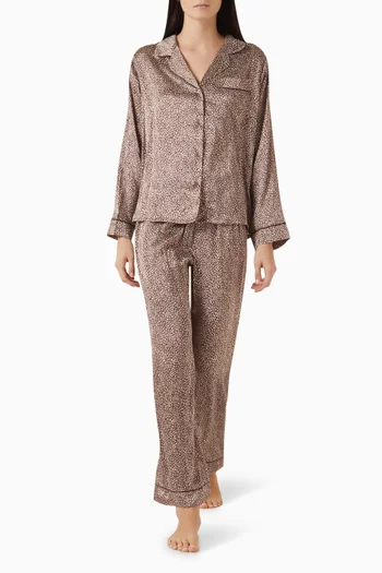 طقم بيجاما انيز طويل حرير