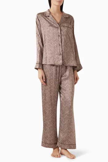 طقم بيجاما انيز طويل حرير