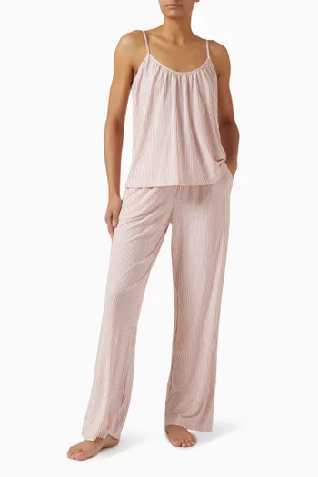 طقم بيجاما جيزيل بلوزة كاميسول بنقشة تينسيل مودال