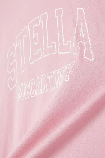 تي شيرت بطبعة شعار الماركة قطن