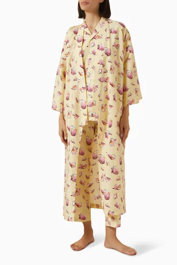 Amaya Helios Seashell Robe in Cotton-Silk