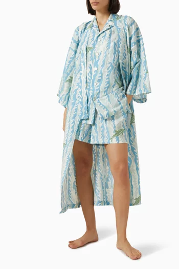 Amaya Sirena Wave Robe in Cotton-Silk