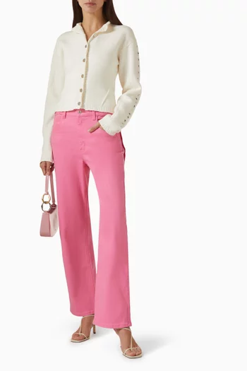 كارديغان مطرز بحلي منسوج من مزيج فيسكوز