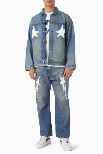 تي شيرت بطبعة رأس غوريلا ونقشة مموهة بشعار الماركة قطن